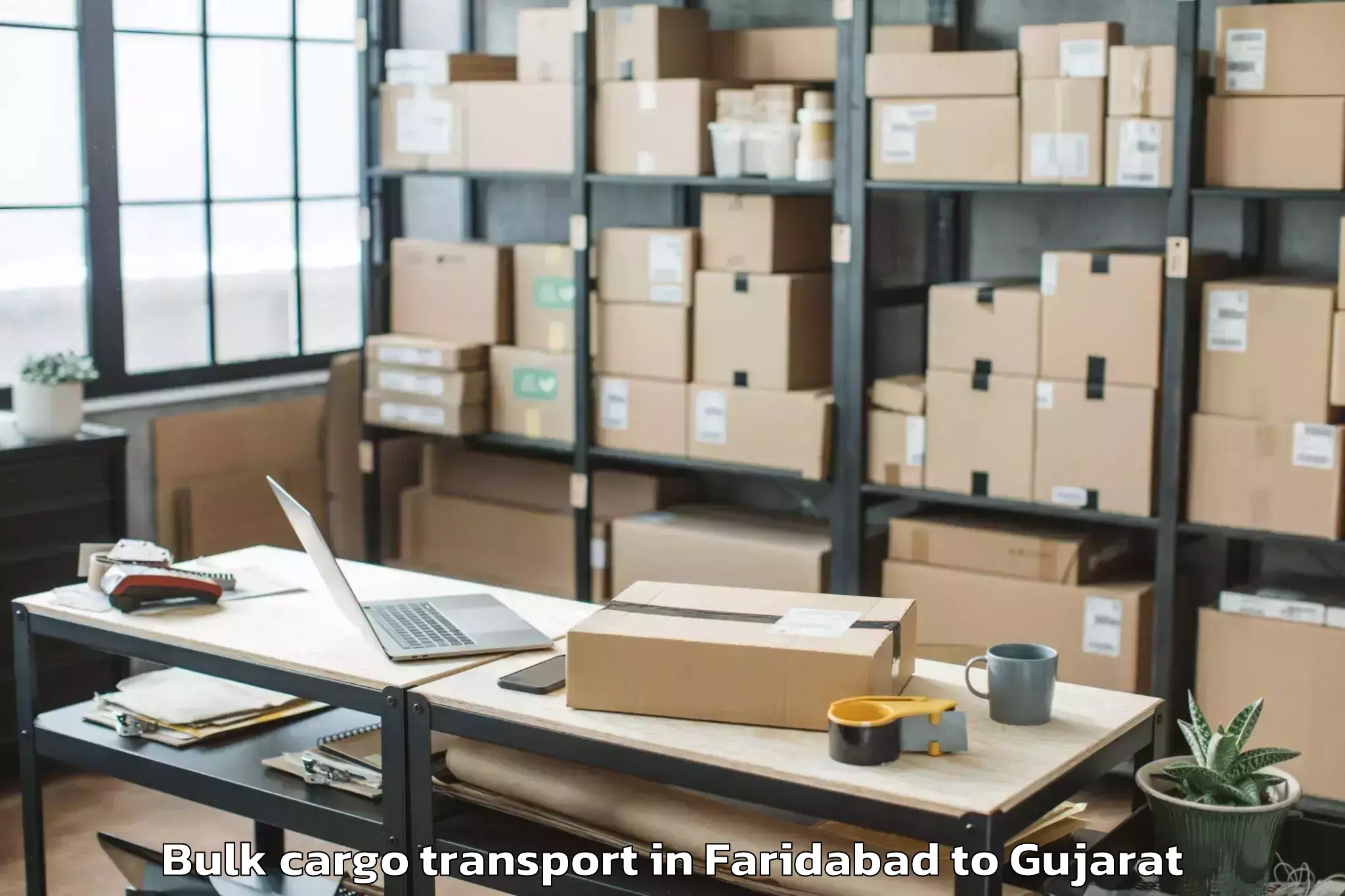 Top Faridabad to Khambhaliya Bulk Cargo Transport Available